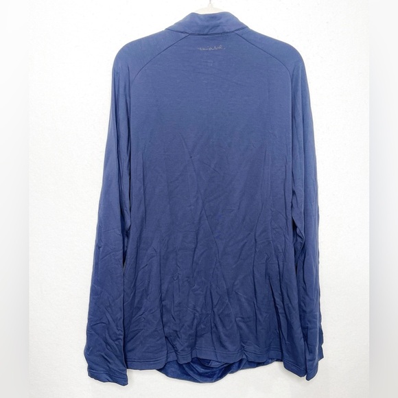 Travis Mathew Valiant Quarter 1/4 Zip Pullover Sweater Mens Size XL Mood Indigo - Picture 4 of 11